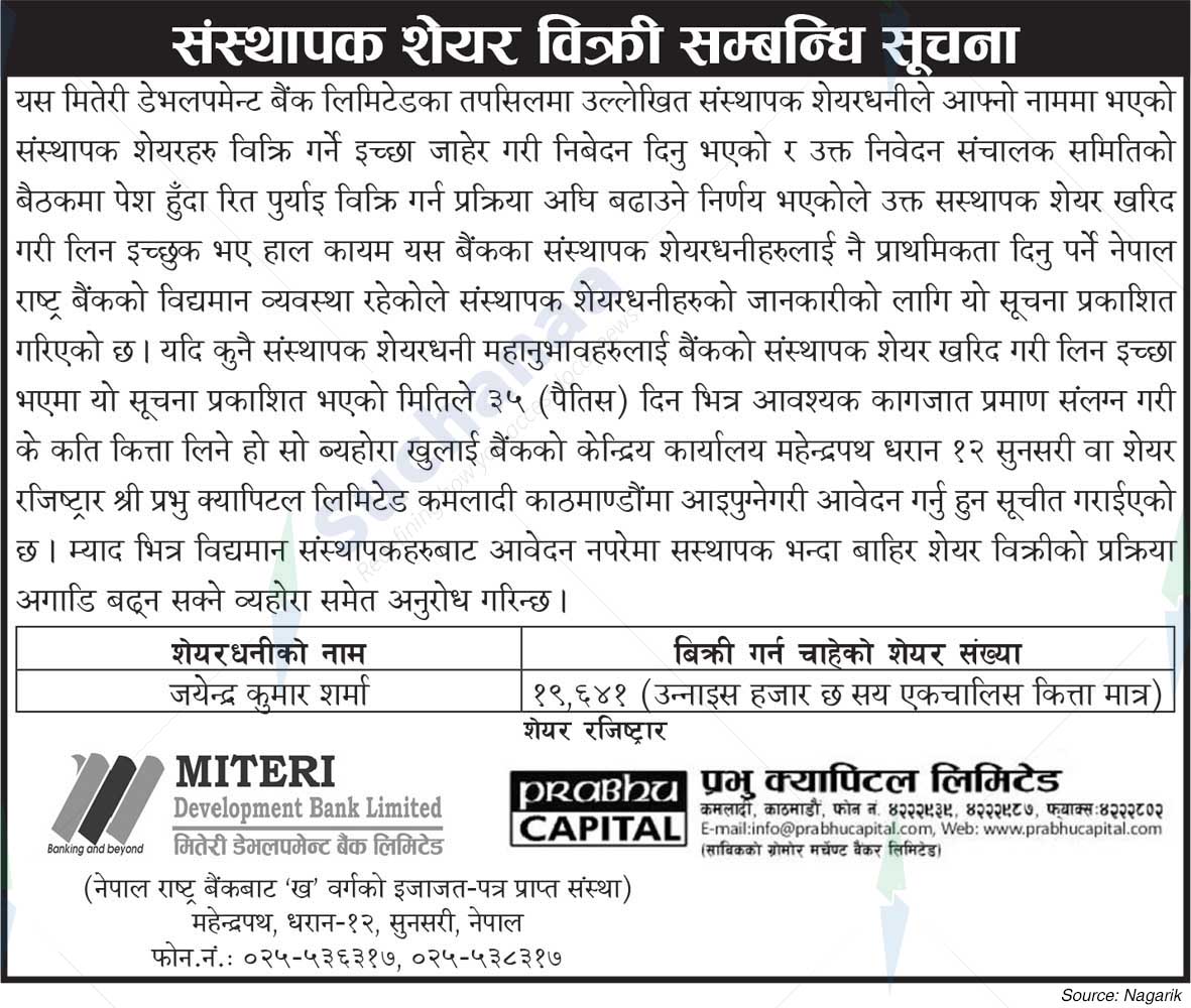 Miteri Development Bank Limited
