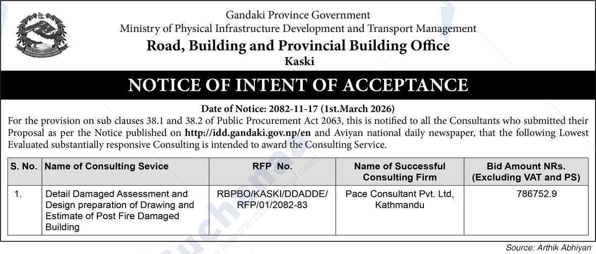 Road, Building and Provincial Building Office, Kaski