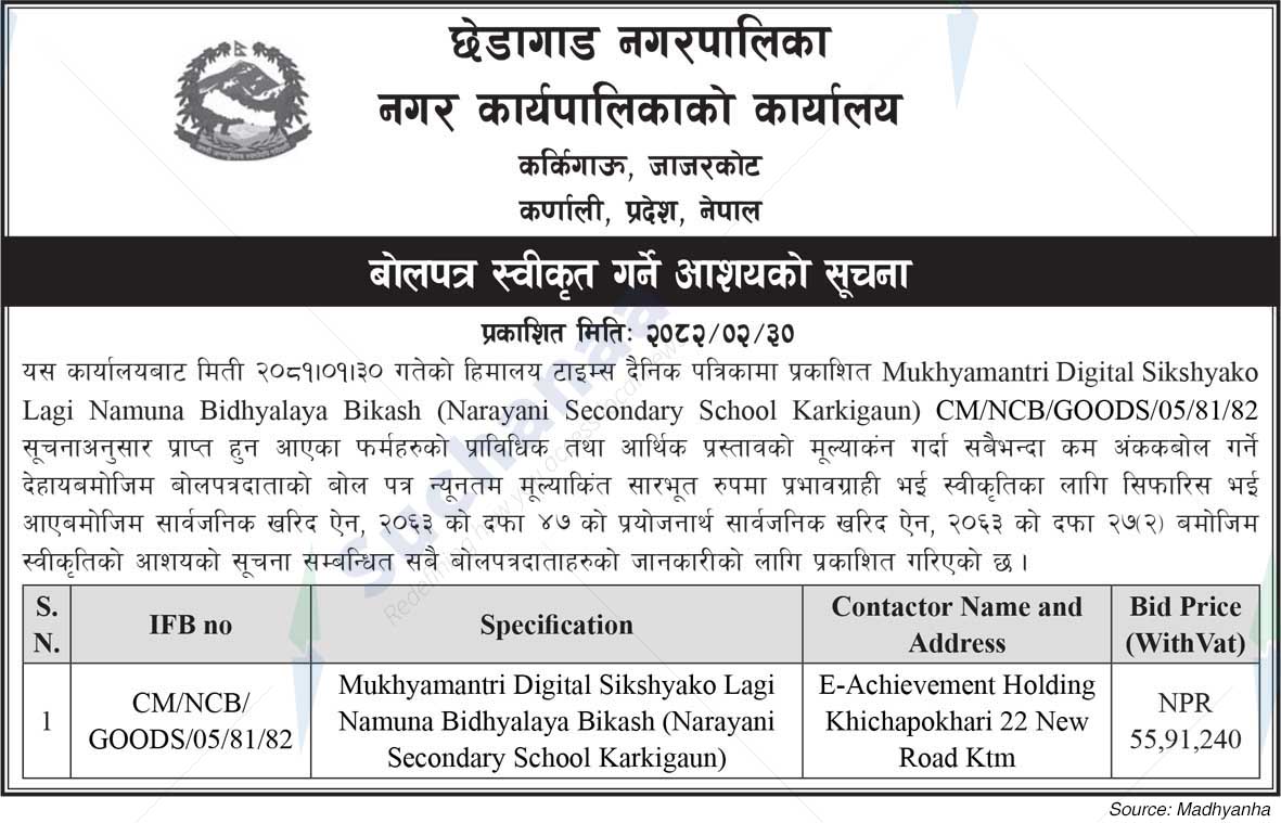Chhedagad Municipality