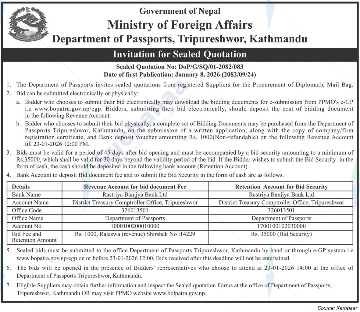 Department of Passports, Tripureshwor, Kathmandu