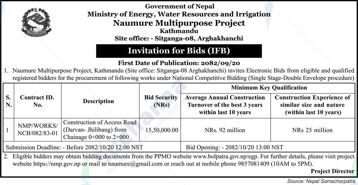Naumure Multipurpose Project, Arghakhanchi