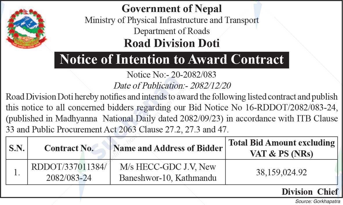Road Division, Doti