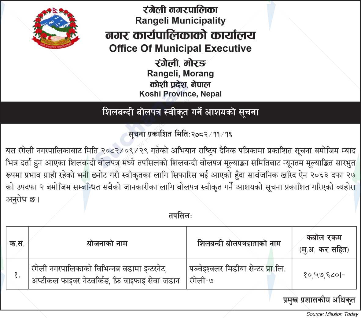 Rangeli Municipality