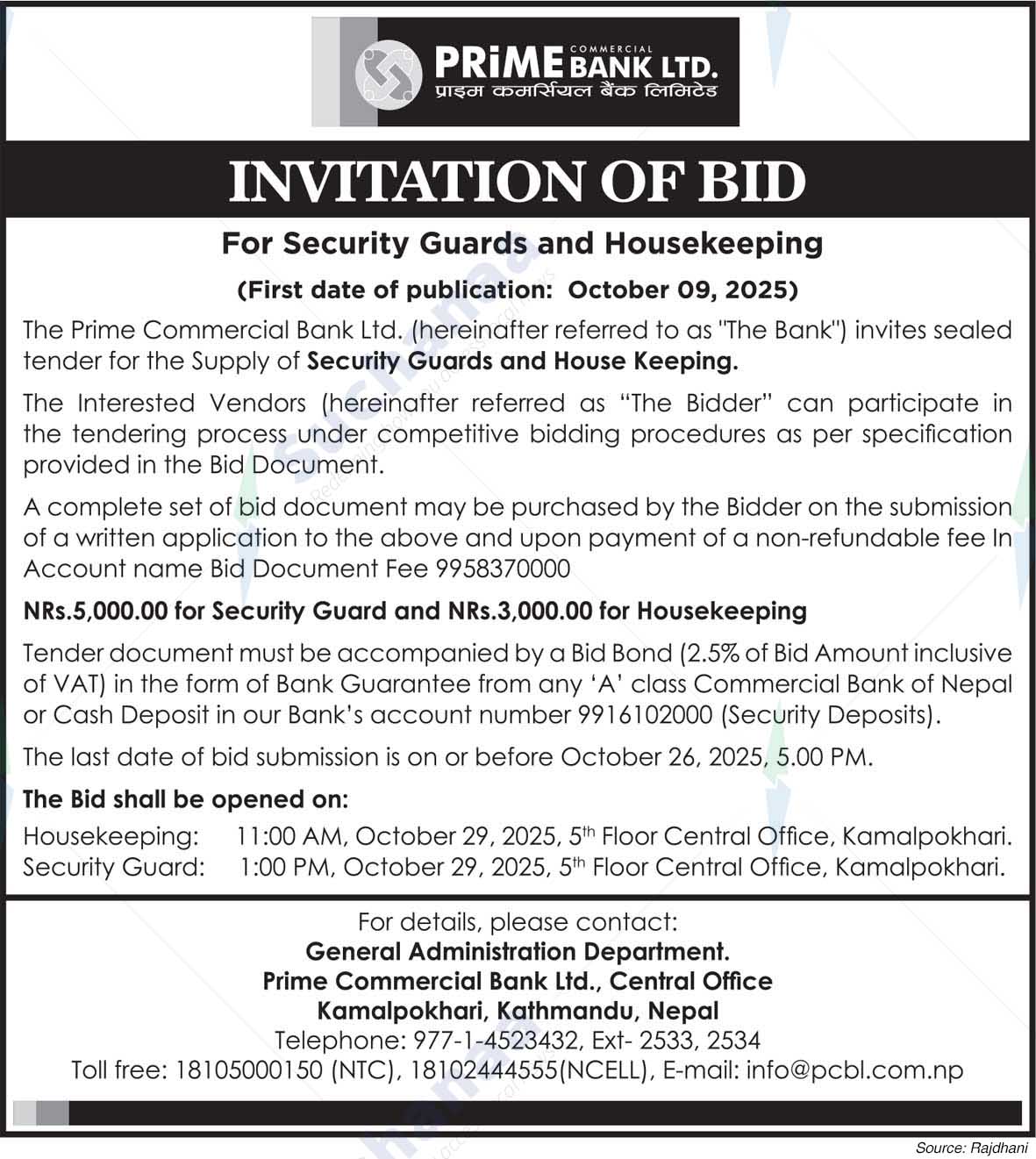 Prime Commercial Bank Limited