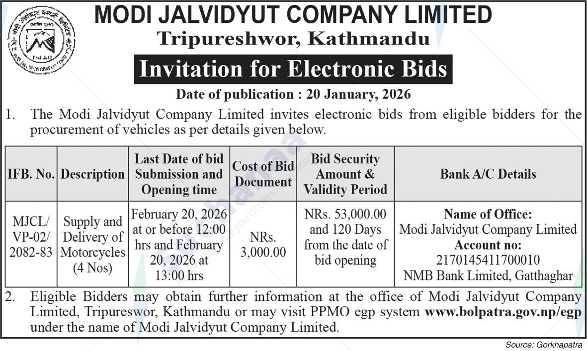 Modi Jalvidyut Company Limited, Tripureshwor, Kathmandu