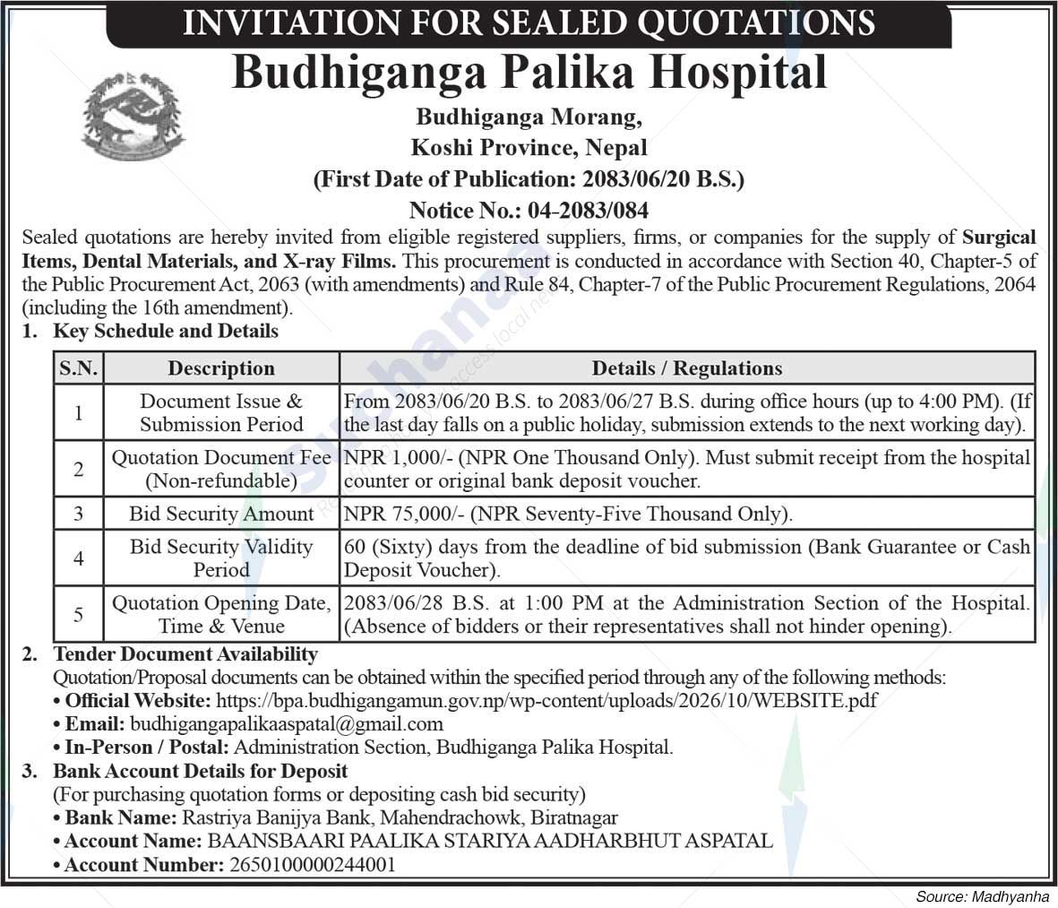 Budhiganga Palika Hospital
