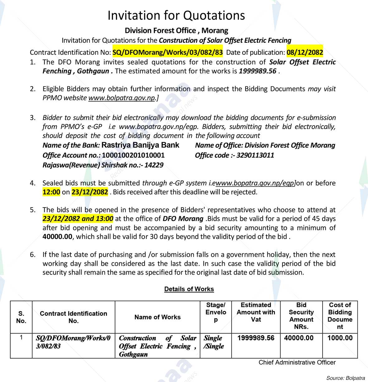 Division Forest Office, Morang