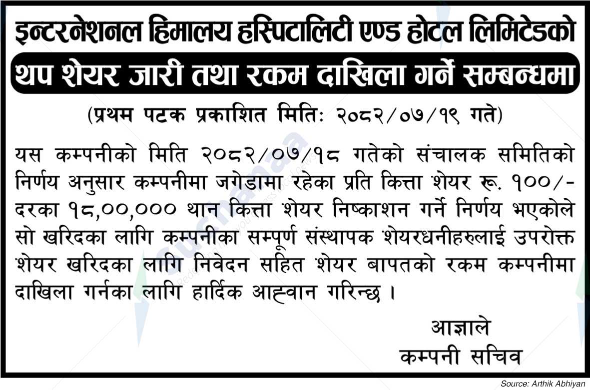 International Himalaya Hospitality and Hotel Limited