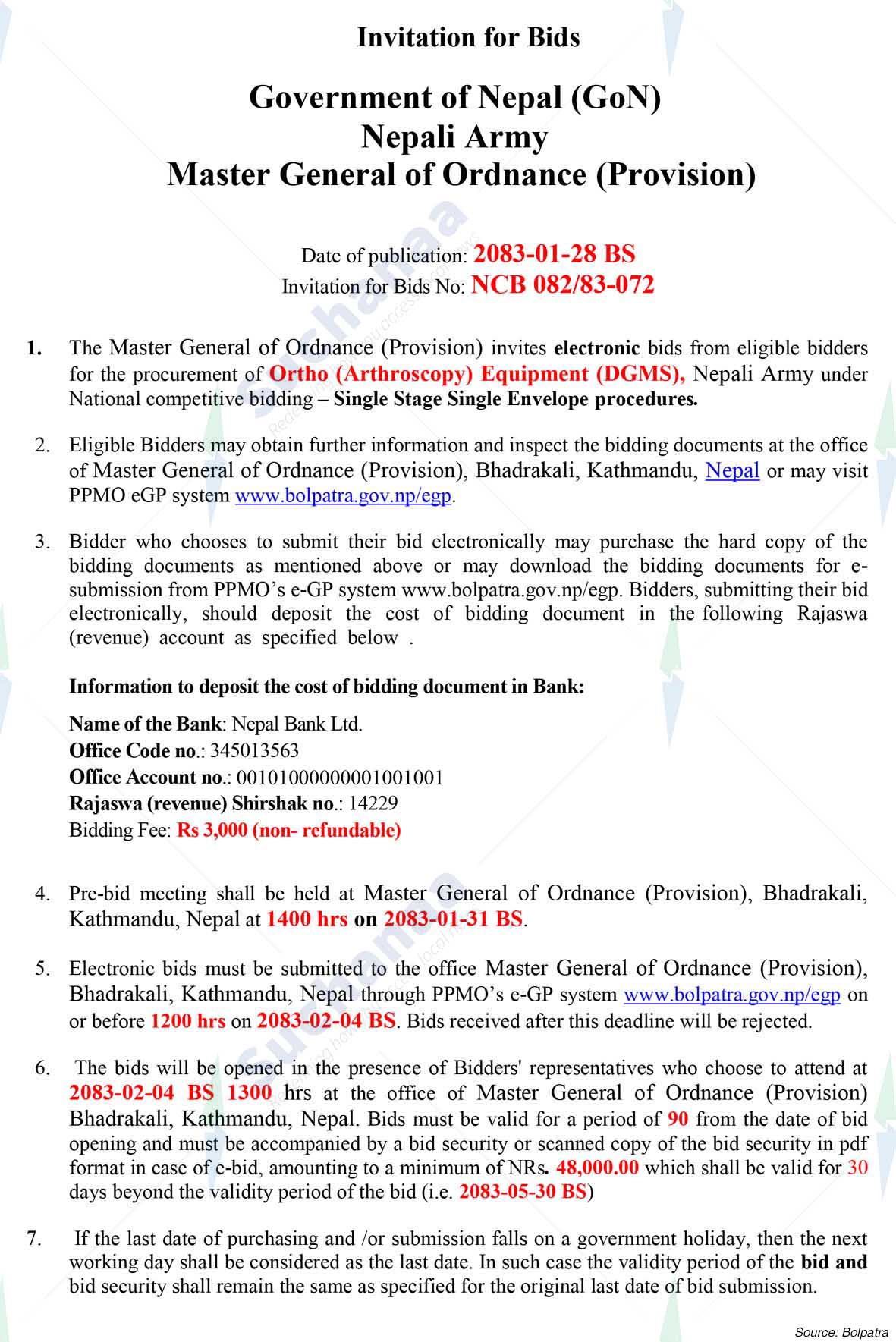 Master General of Ordnance (Provision)