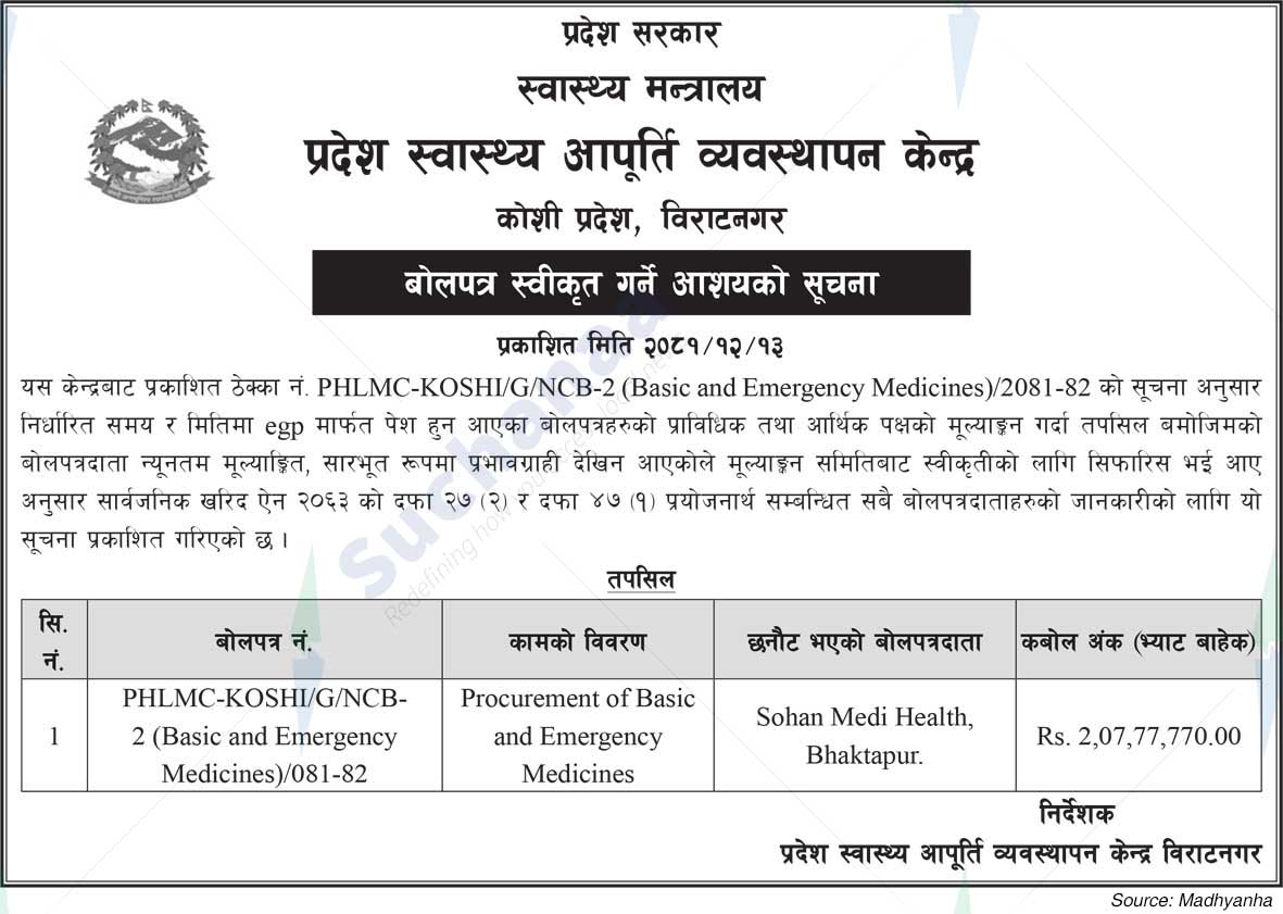 Province Health Logistic Management Center