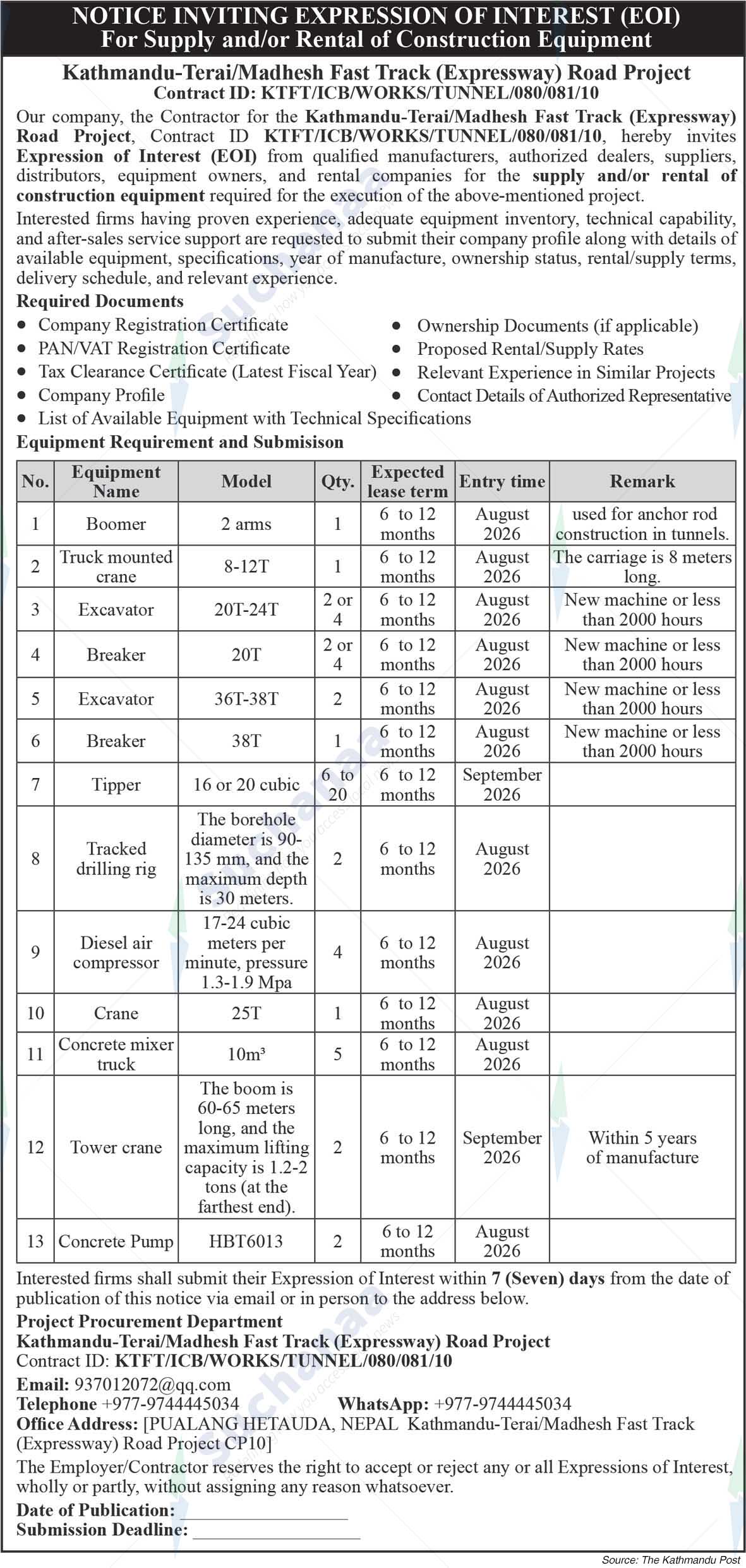 Kathmandu-Terai/Madhesh Fast Track (Expressway) Road Project
