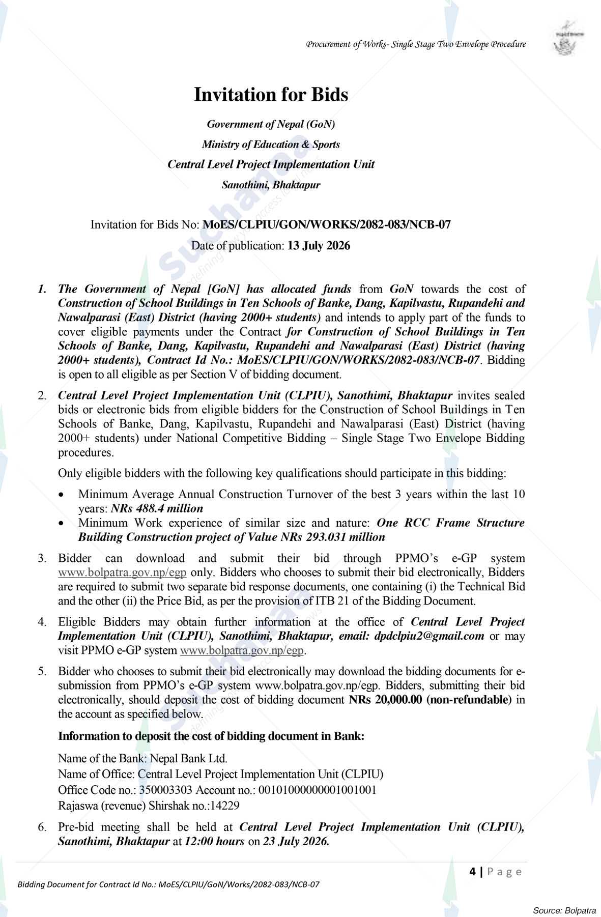 Central Level Project Implementation Unit (CLPIU)