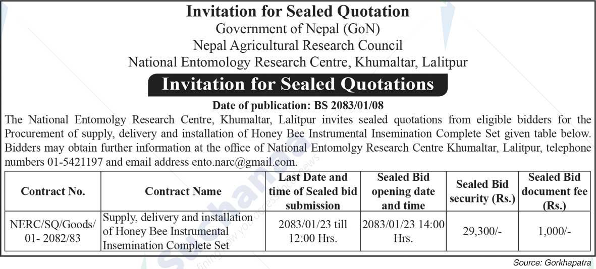 National Entomology Research Centre, Khumaltar, Lalitpur