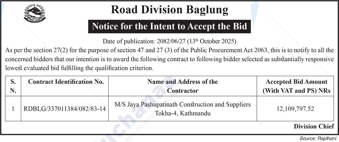 Road Division, Baglung