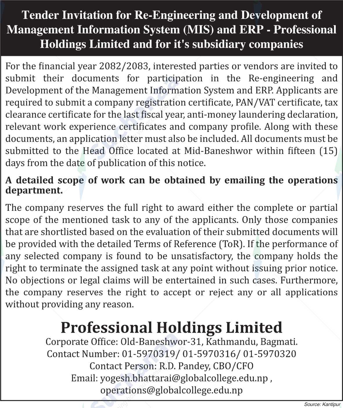 Professional Holdings Limited