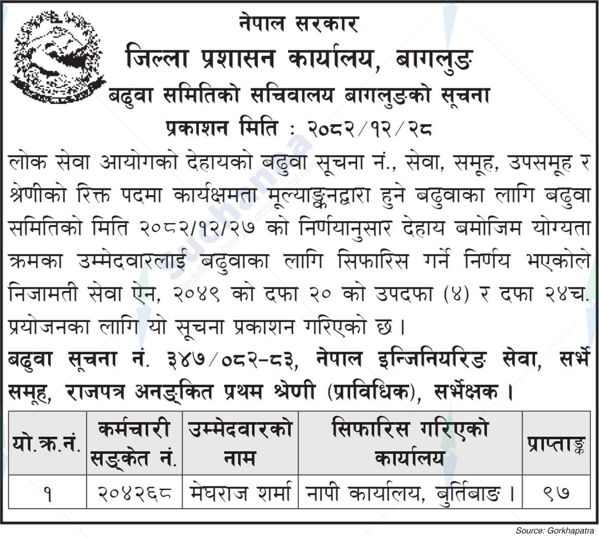 District Administration Office, Baglung