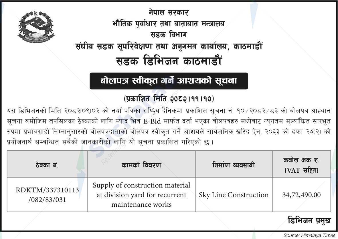 Road Division, Kathmandu