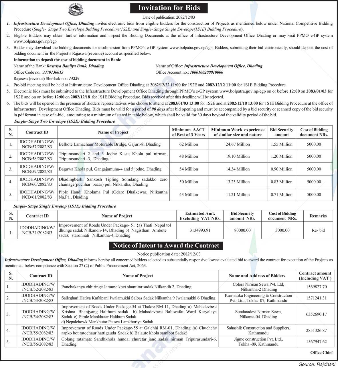 Infrastructure Development Office, Dhading