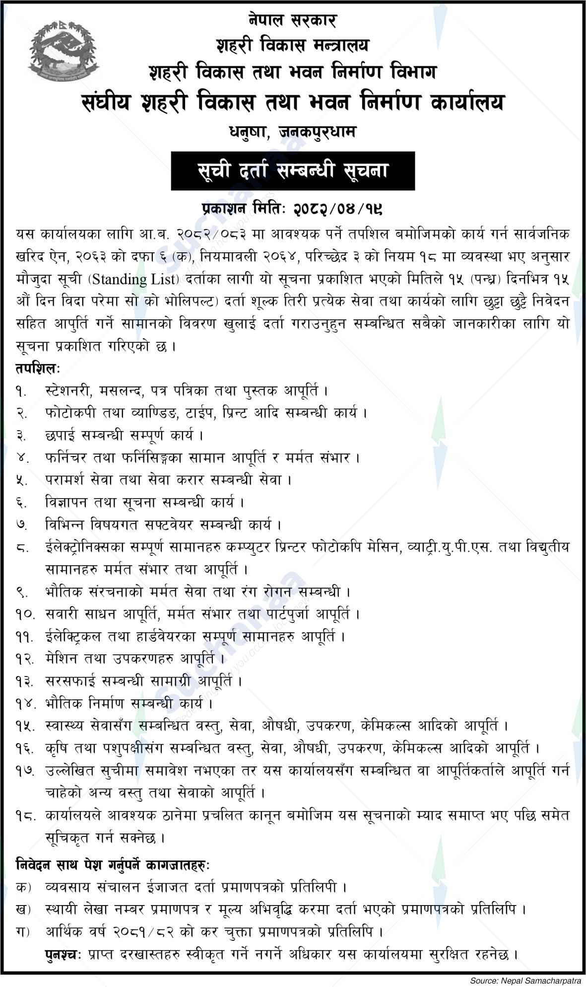 Federal Urban Development and Building Construction Office, Janakpurdham