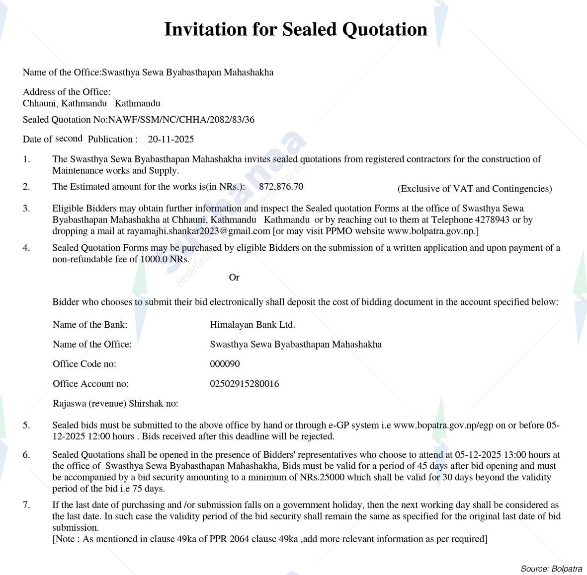 Swasthya Sewa Byabasthapan Mahashakha