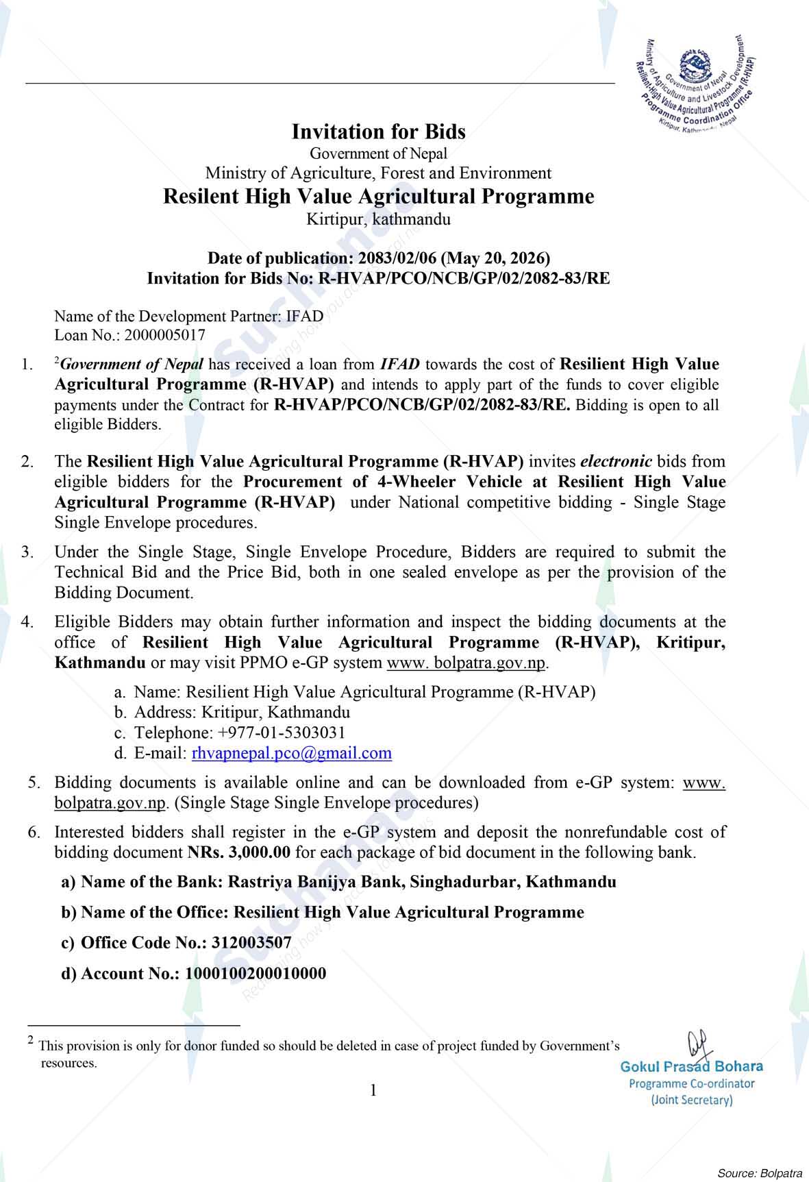 Resilient High Value Agricultural Programme
