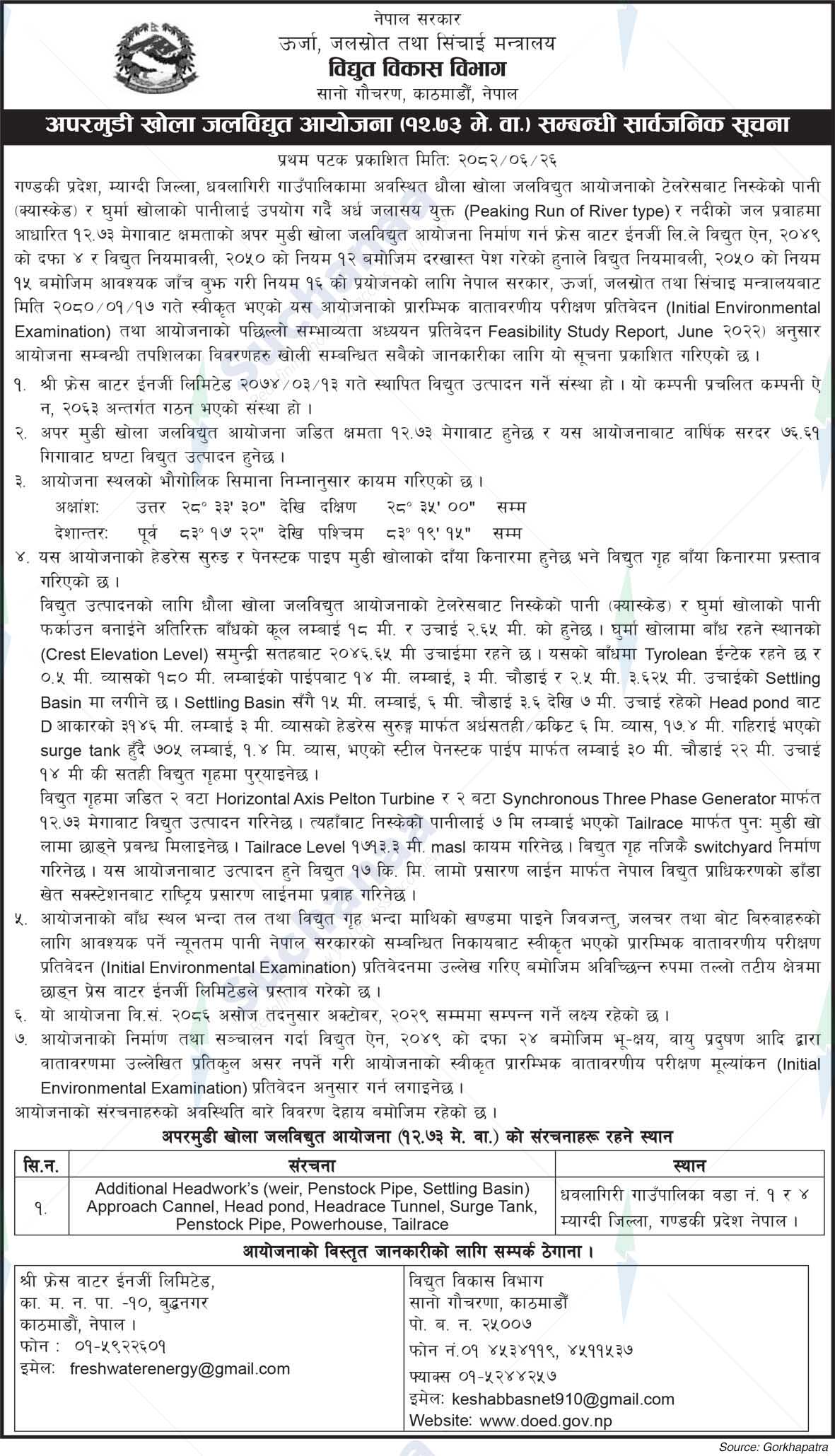 Department of Electricity Development, SanoGaucharan, Kathmandu