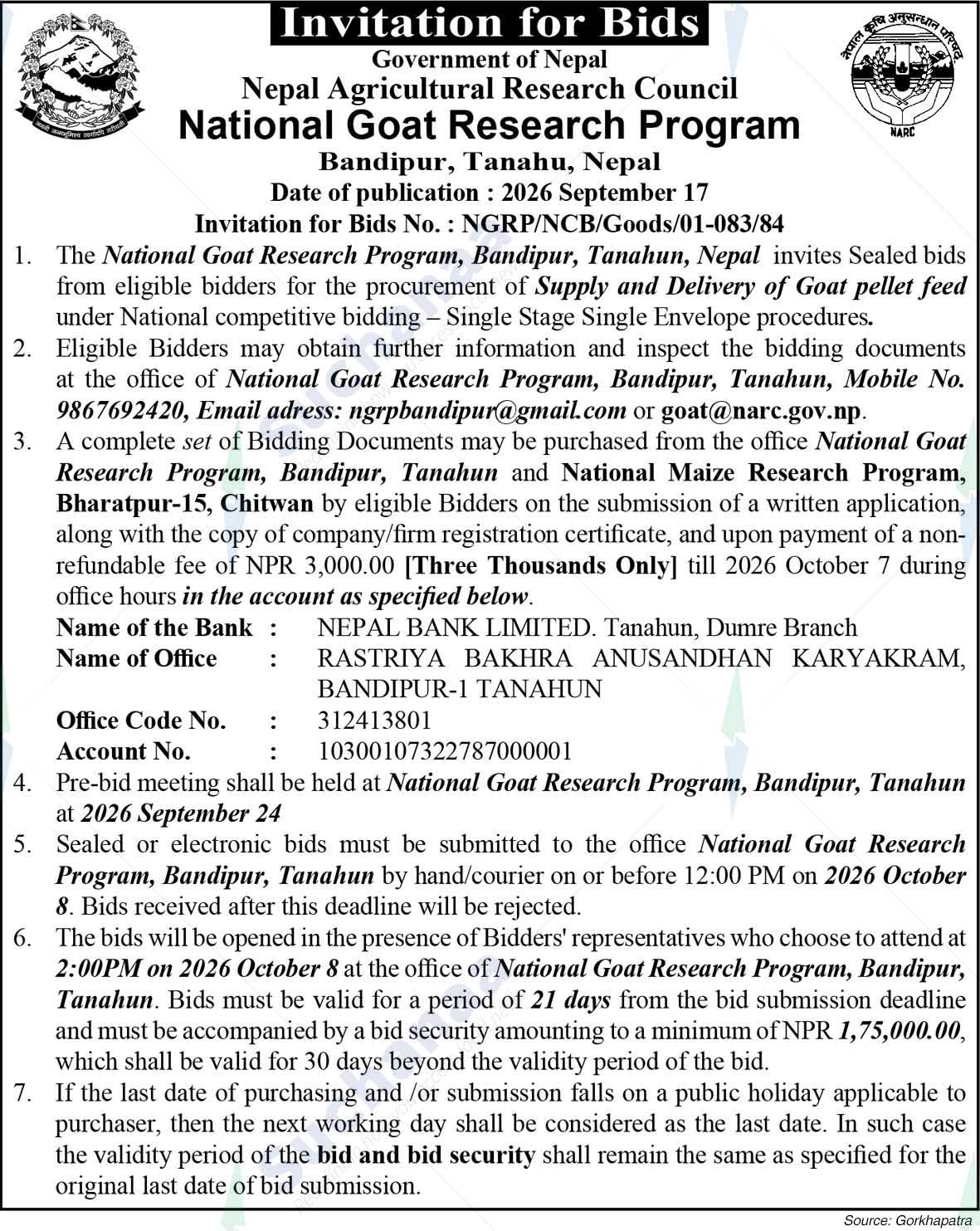 National Goat Research Program