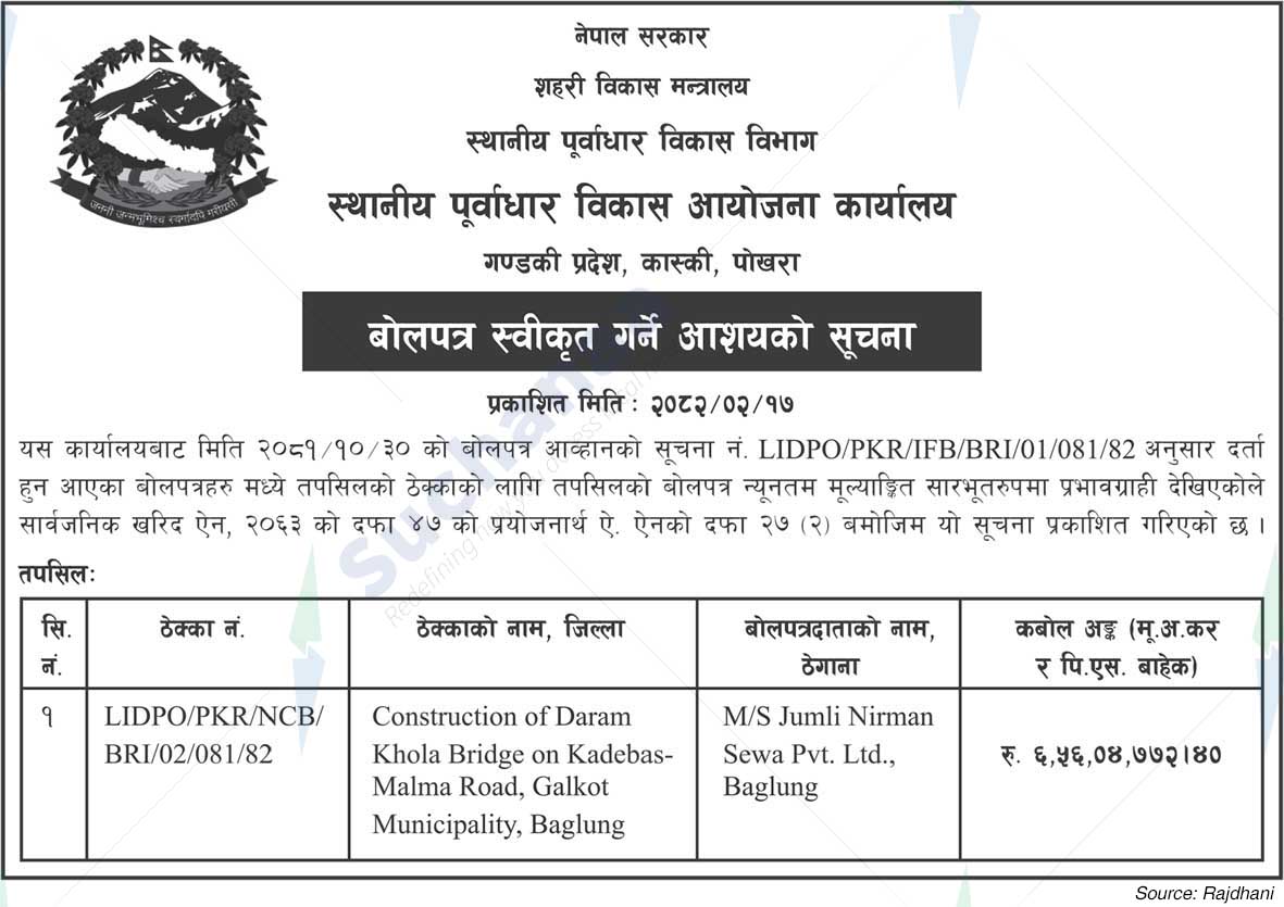 Local Infrastructure Development Project Office, Pokhara