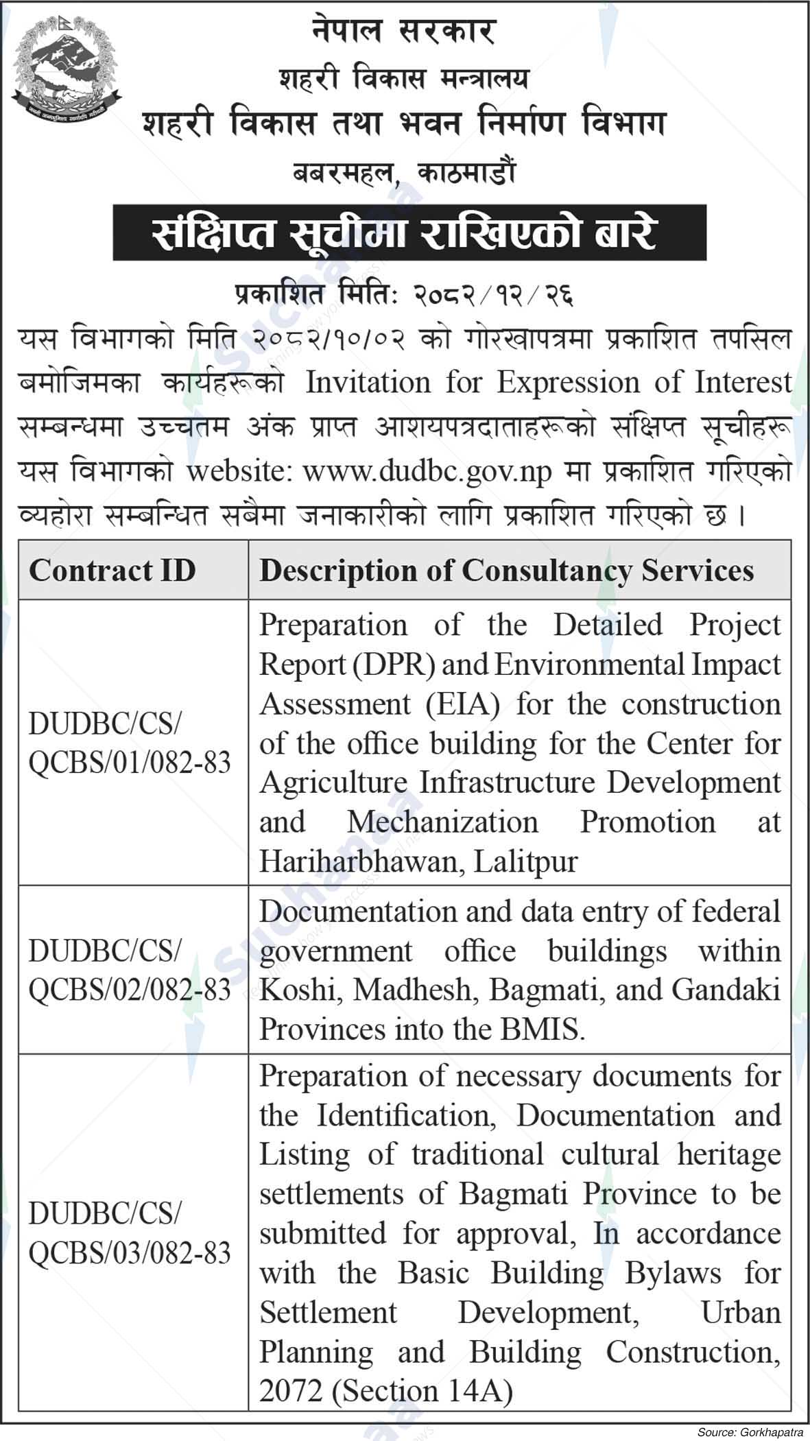 Department of Urban Development & Building Construction, Babarmahal, Kathmandu