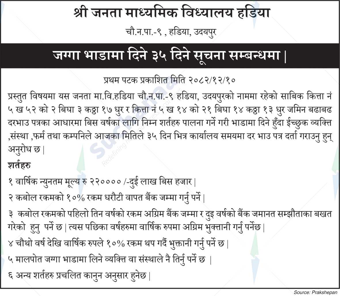 Shree Janata Madhemeek Bidhyalaya, Udaipur