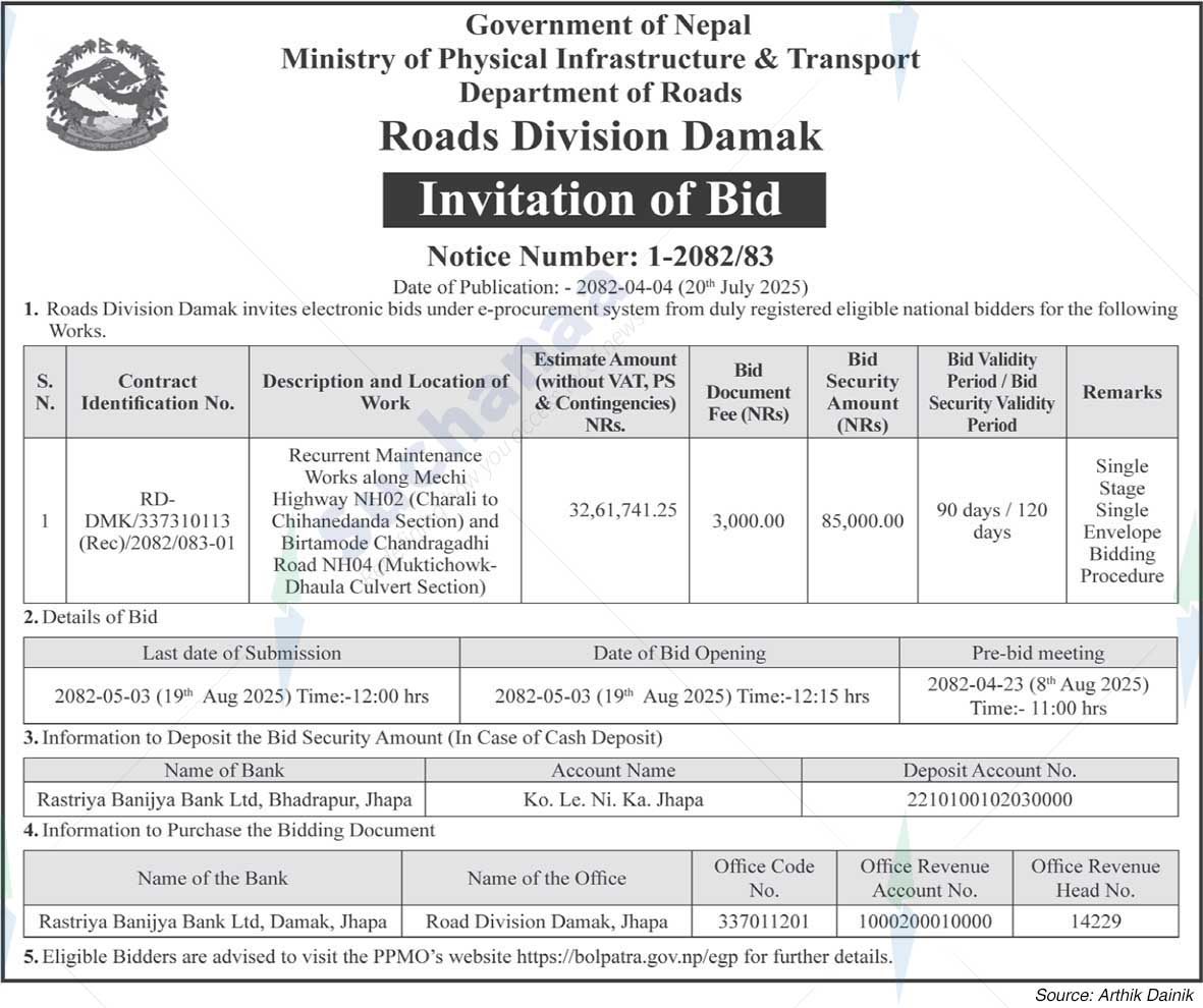 Roads Division Damak