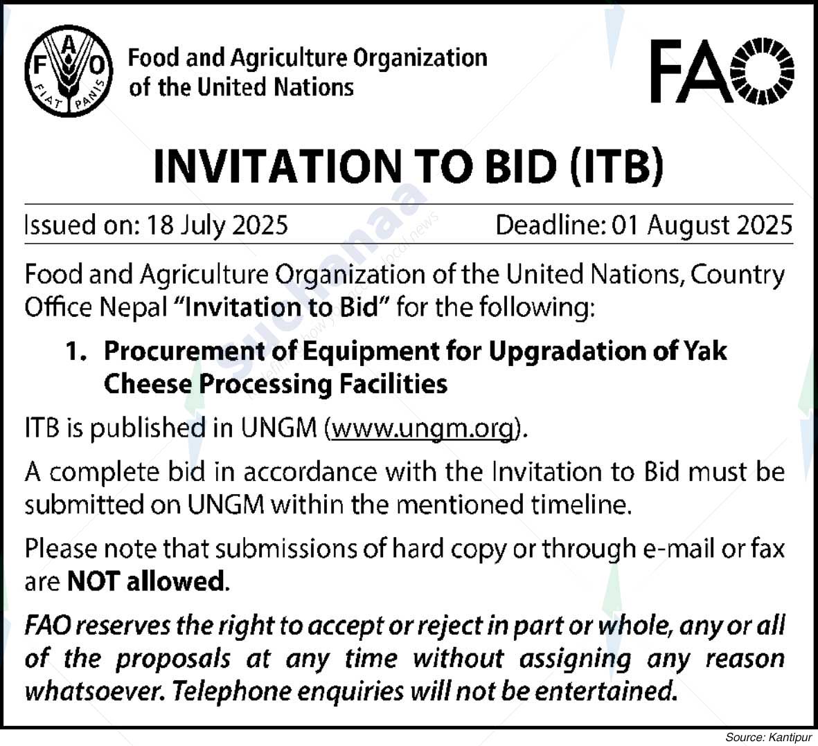 Food and Agriculture Organization of the United Nations (FAO)