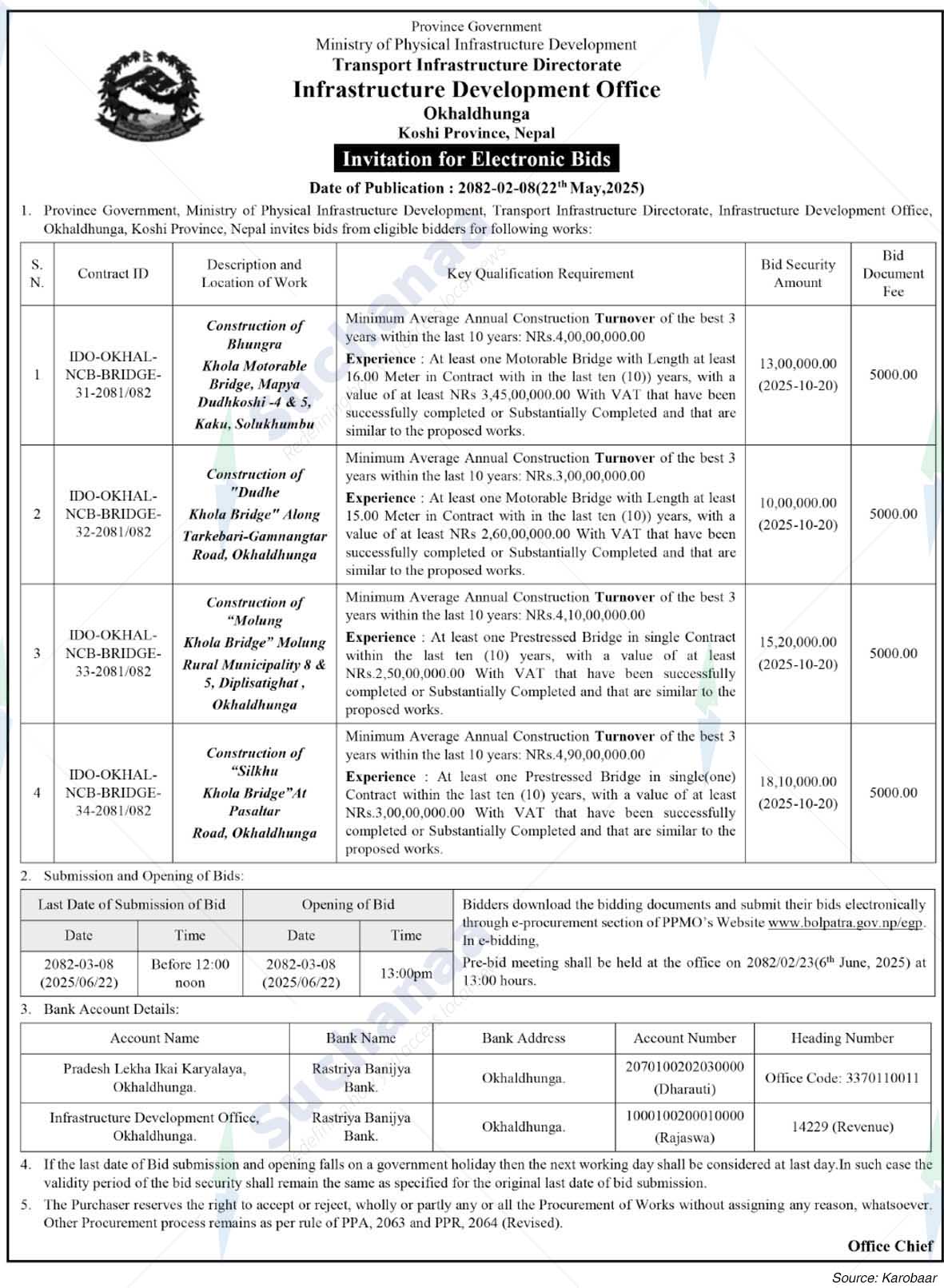 Infrastructure Development Office, Okhaldhunga