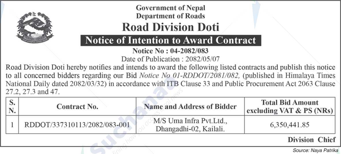 Road Division Doti
