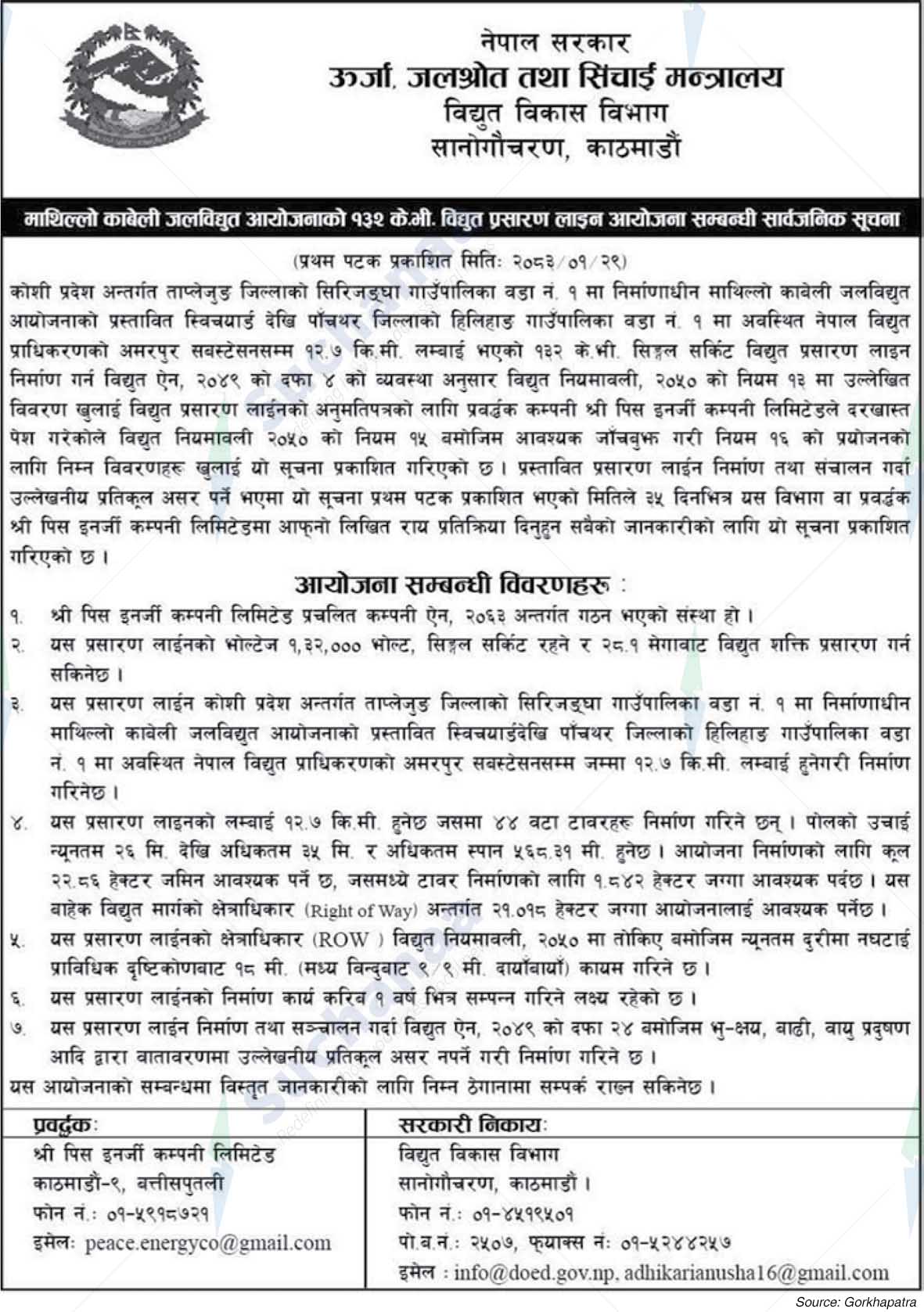 Department of Electricity Development