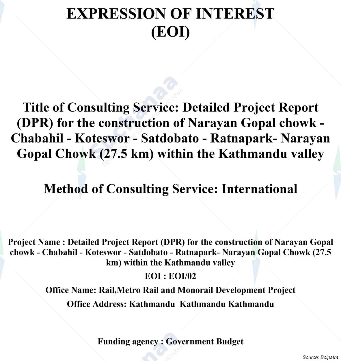 Rail,Metro Rail and Monorail Development Project
