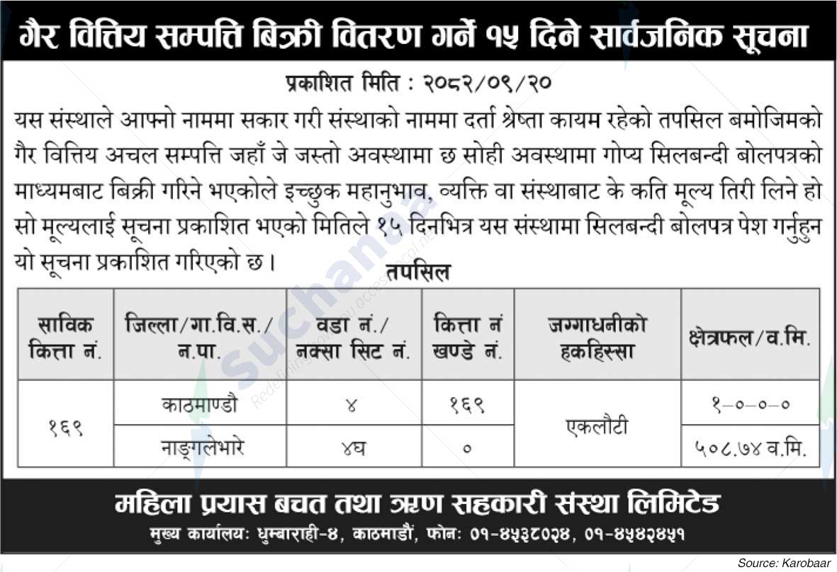 Mahila Prayas Bachat Tatha Rin Sahakari Sanstha Limited