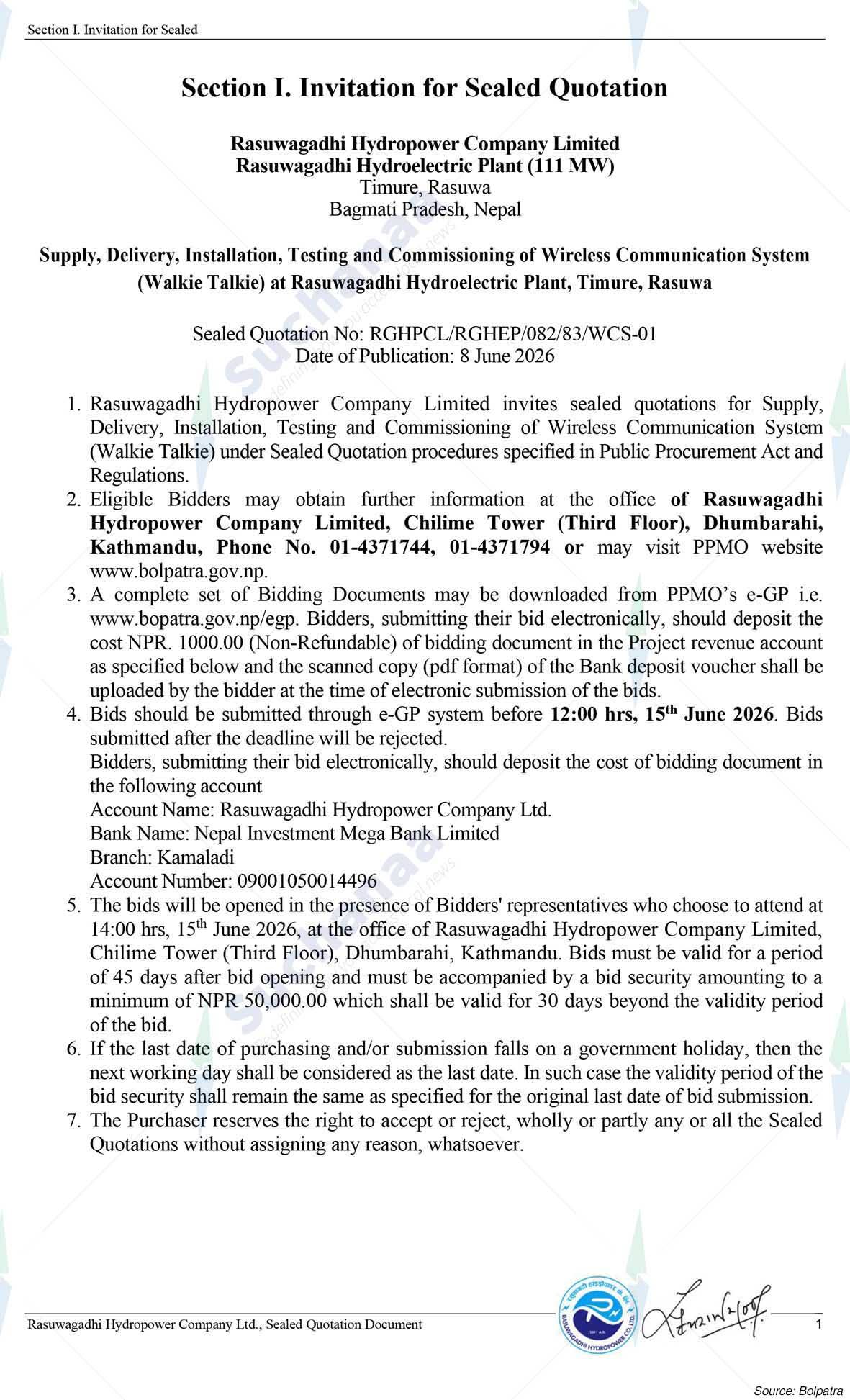 Rasuwagadhi Hydropower Company Limited