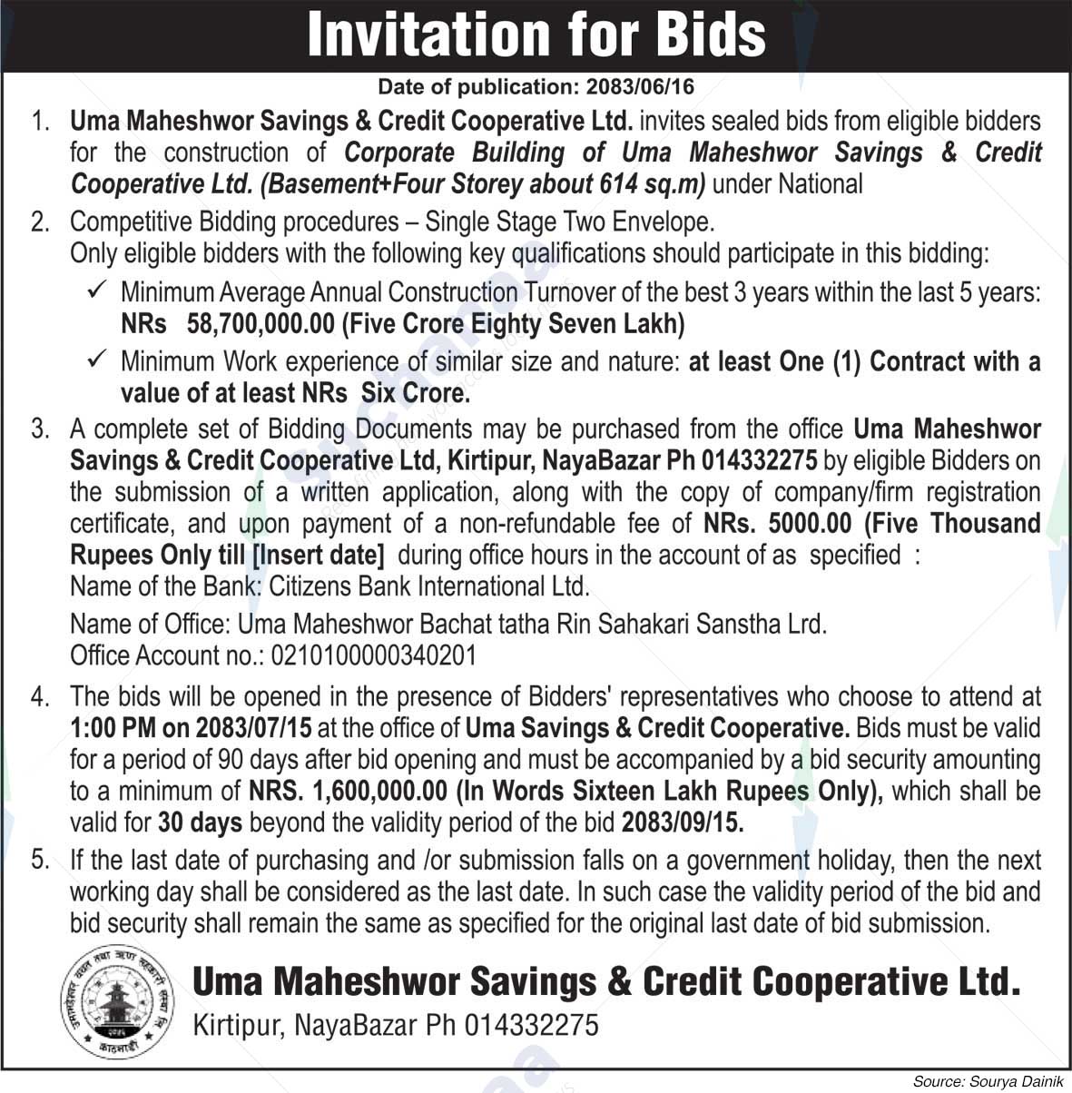 Uma Maheshwor Savings & Credit Cooperative Ltd.