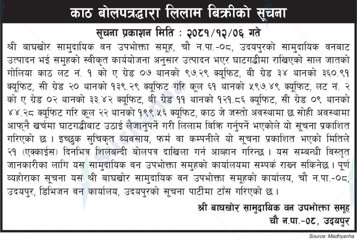 Shree Baghkhor Saa. Wa. Wu. Sa