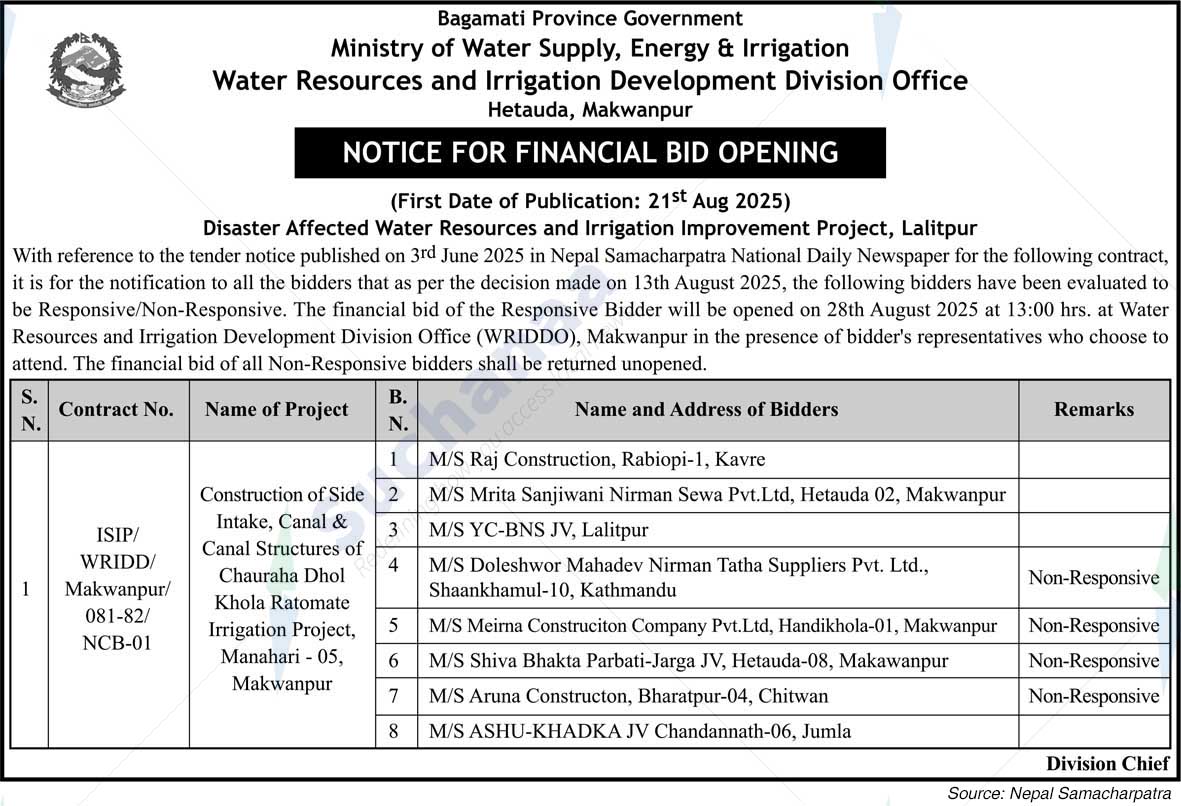 Water Resources and Irrigation Development Division Office, Hetauda