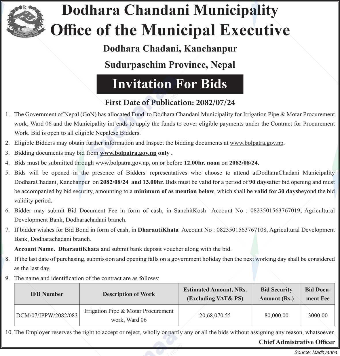 Dodhara Chandani Municipality