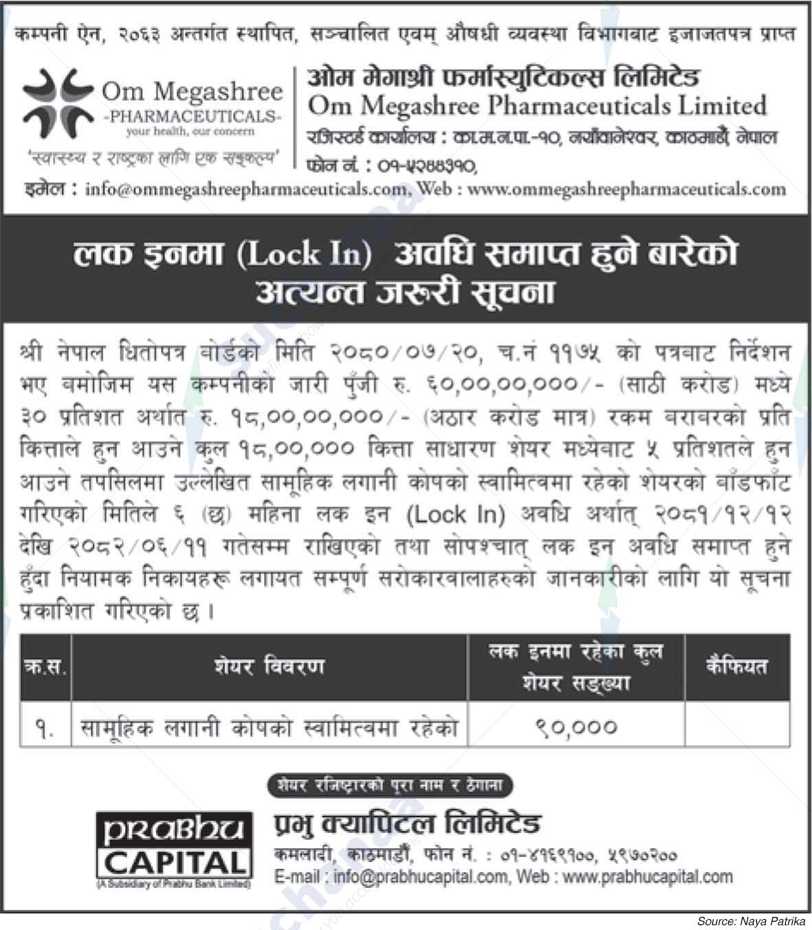 Om Megashree Pharmaceuticals Limited