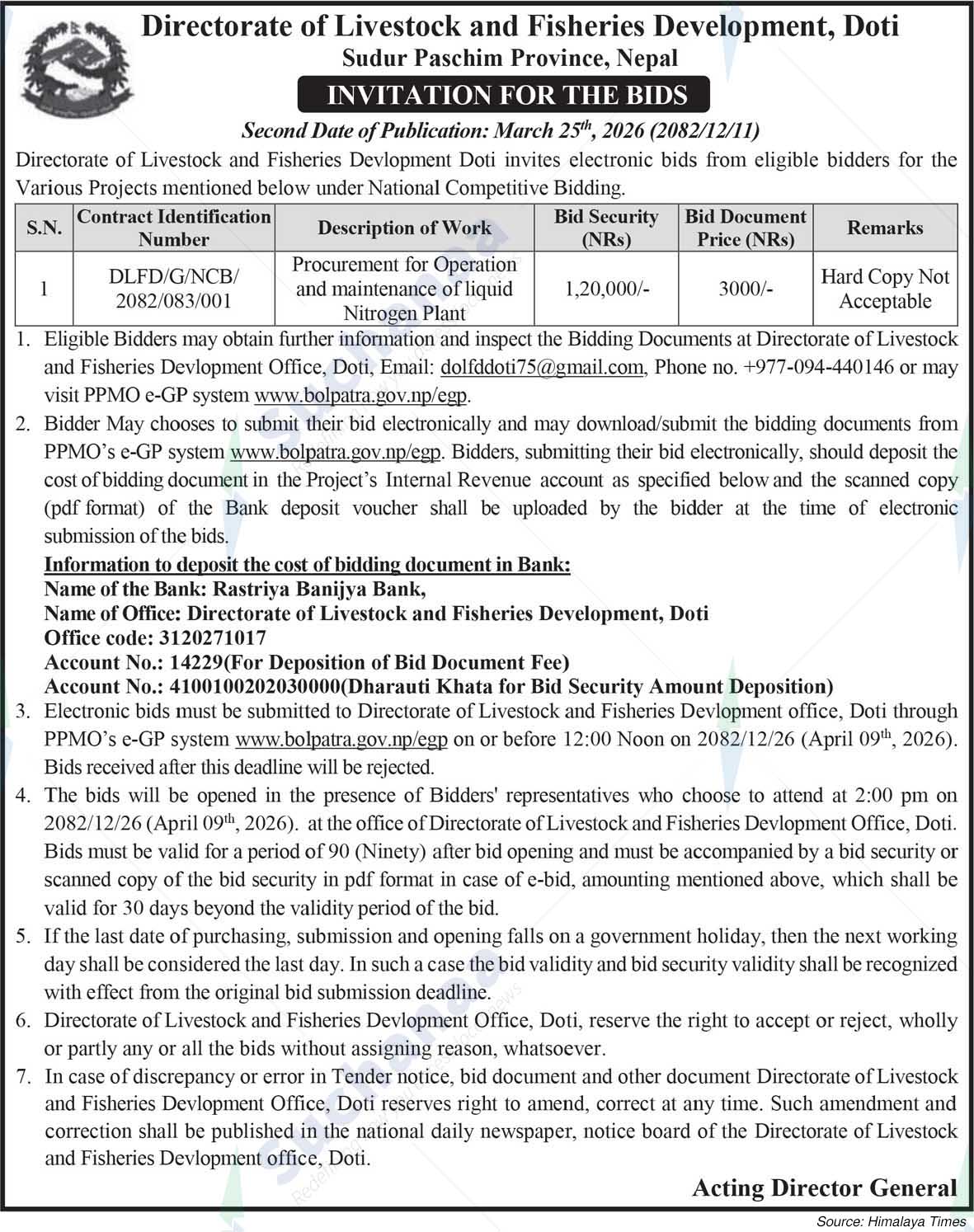 Directorate of Livestock and Fisheries Development, Doti