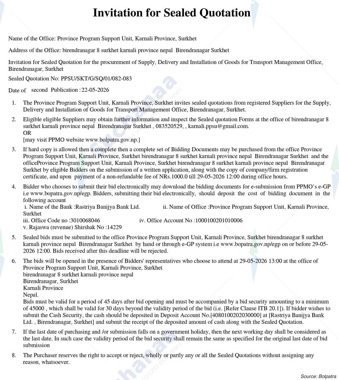 Province Program Support Unit, Karnali Province, Surkhet