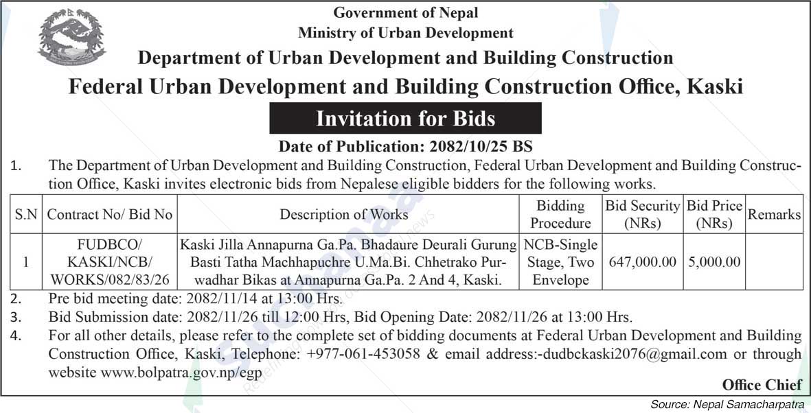 Federal Urban Development and Building Construction Office, Kaski