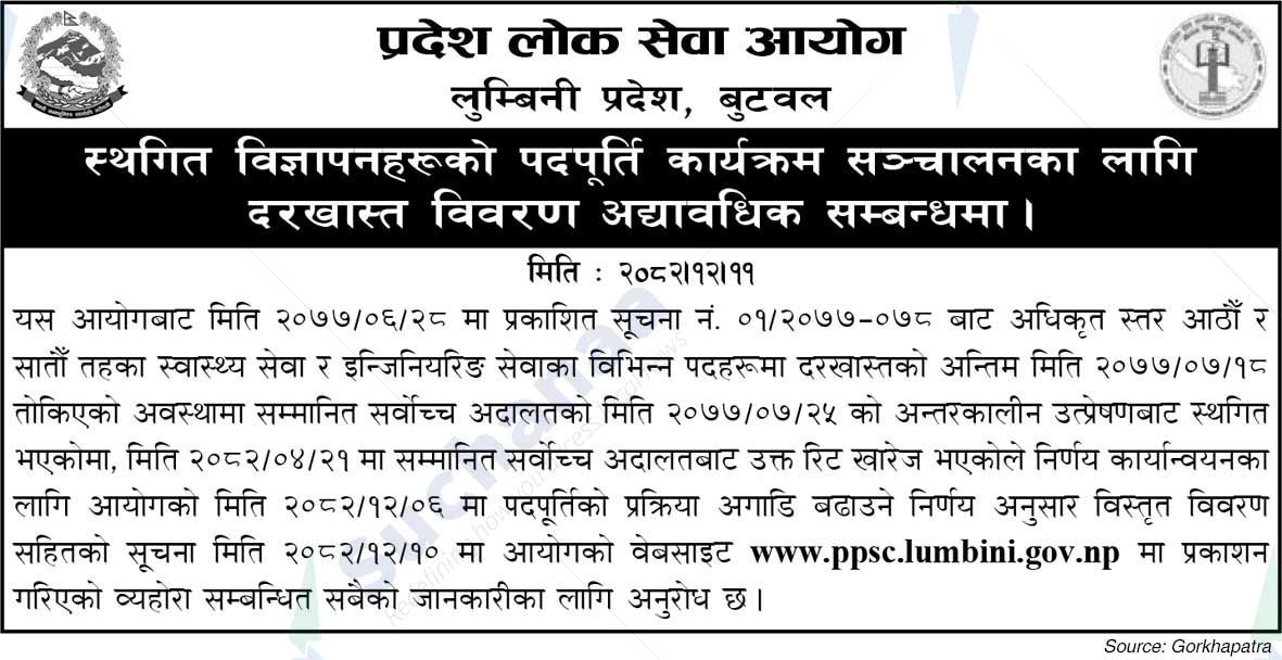 Province Public Service Commission, Lumbini