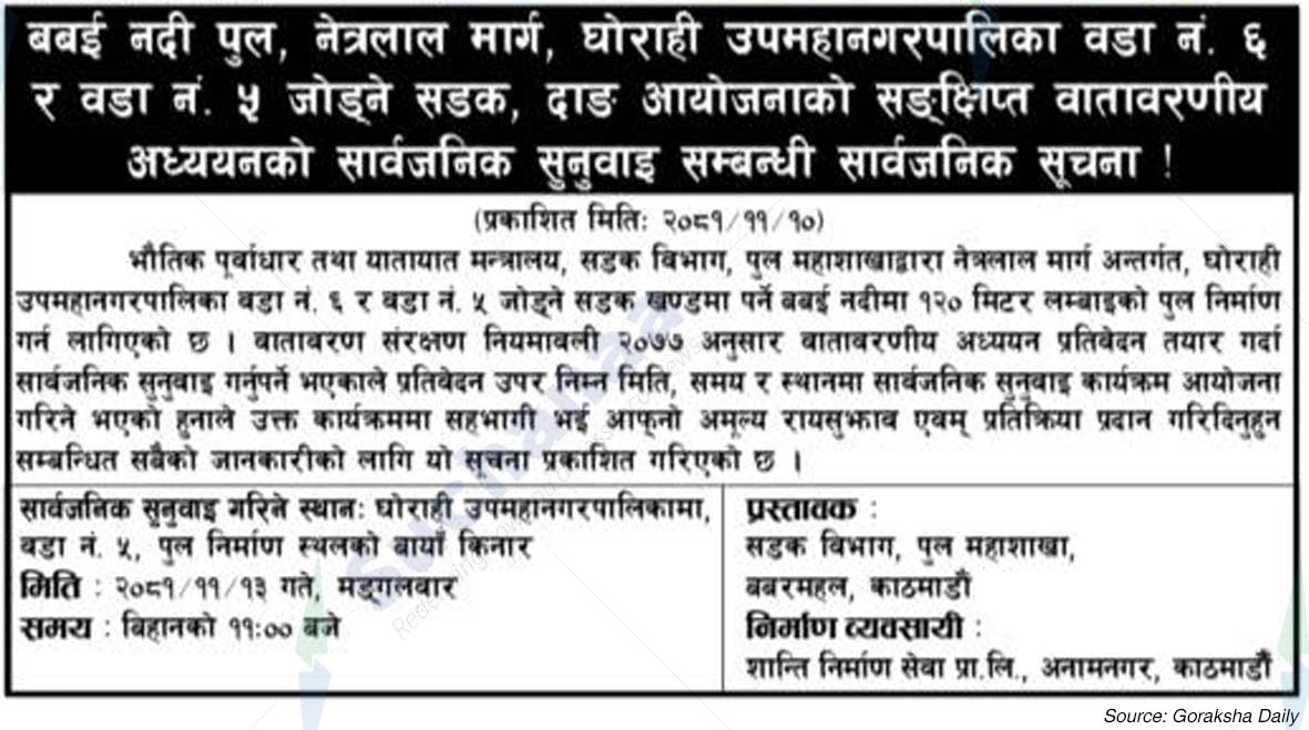 Road Division, Babarmahal, Kathmandu
