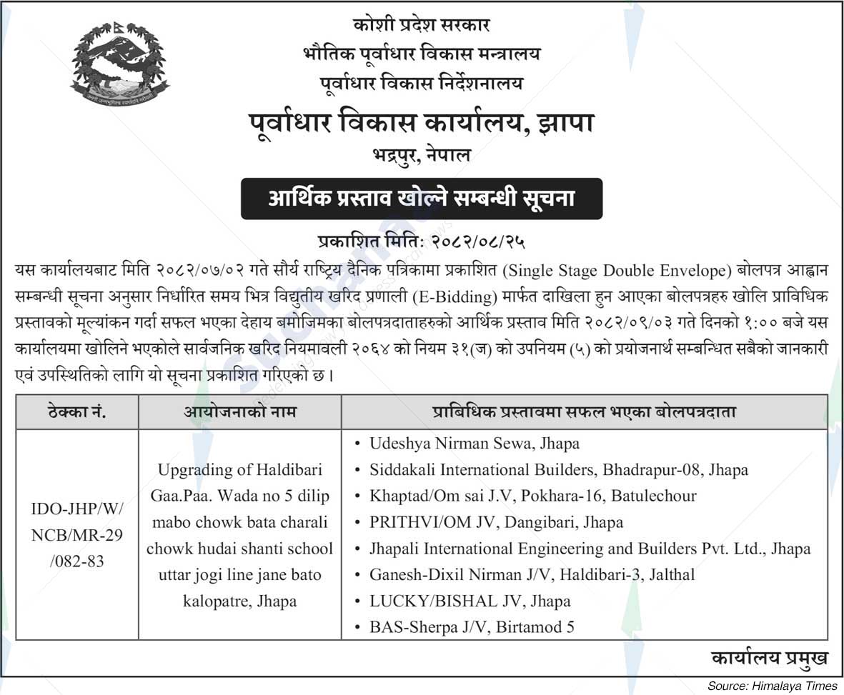 Infrastructure Development Office, Jhapa