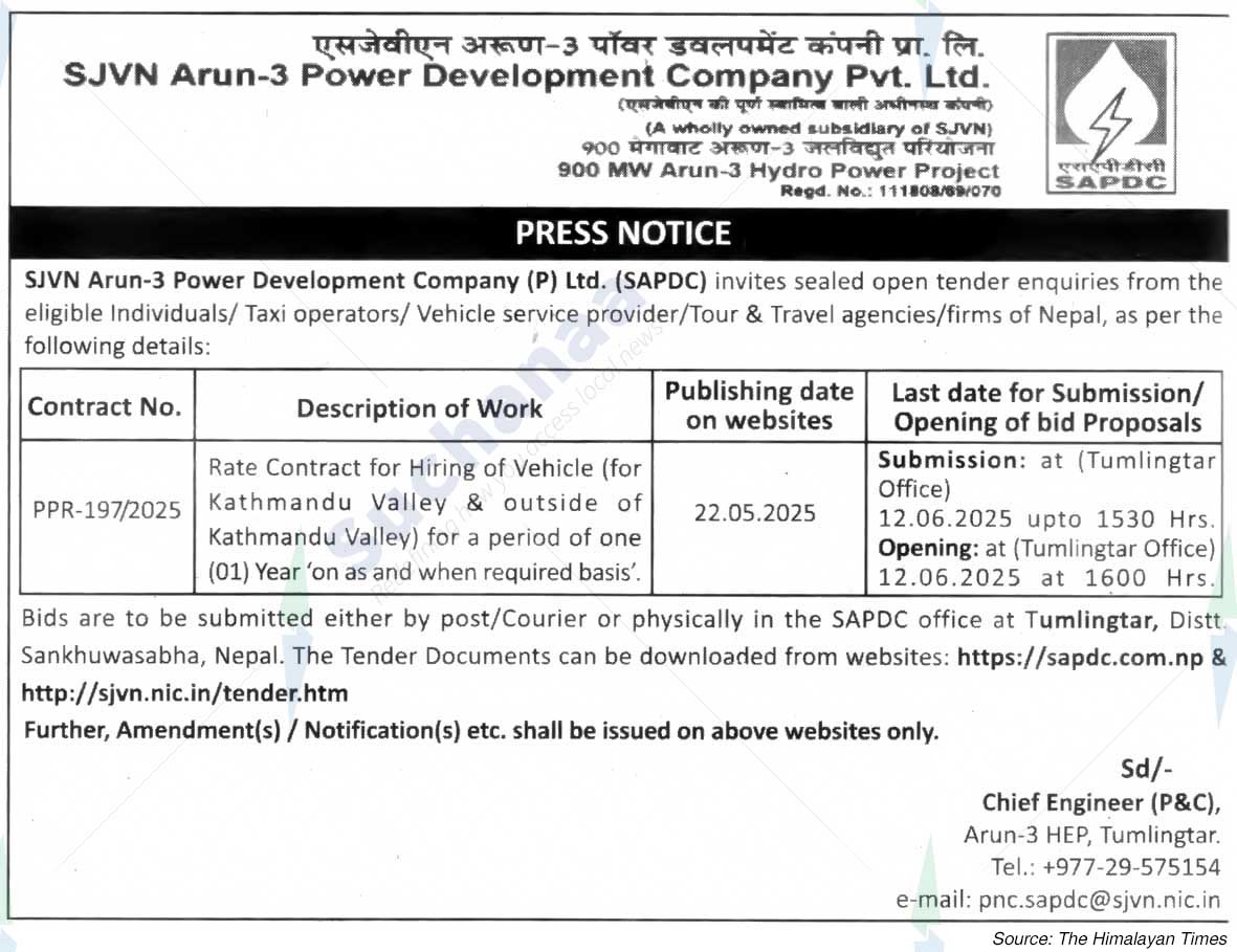 SJVN Arun-3 Power Development Company Pvt. Ltd.